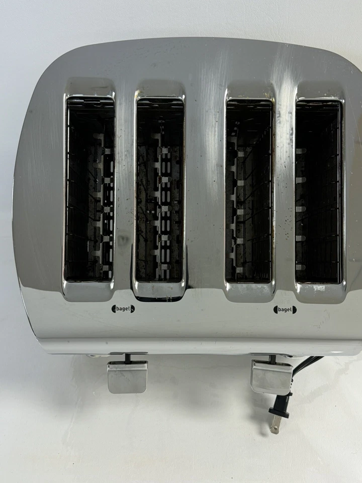 Krups KH734D50 4 Slice Wide-Slot Breakfast Toaster Silver Bread Bagels Chrome - Image 3 of 4