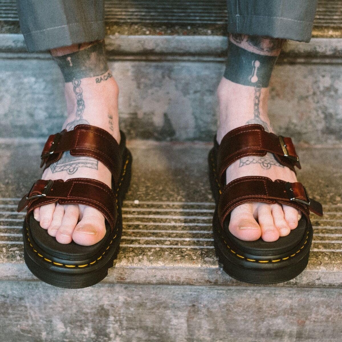 Dr. Martens Unisex Myles Slip On Leather Sandals Charro Dr. Martens Unisex Myles Slip On Leather Sandals Charro