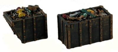HO Dumpsters Full of trash set of 2 comes Painted for you HO Scale 1/87
