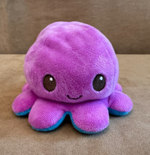 TeeTurtle Reversible Octopus Plush Mood Changing Stuff Animal Blue  Purple 