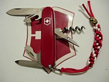 Victorinox Tourist Multi-Function Swiss Army Pocket Knife 84mm Red with Lanyard