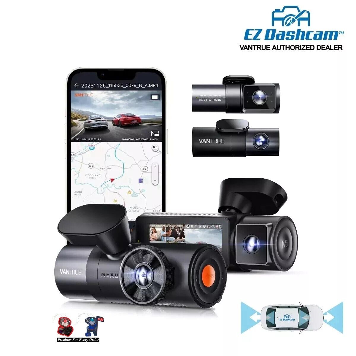 Vantrue N5 4 Channel Dash Cam | GPS | WiFi | Voice Control Vantrue N5 4 Channel Dash Cam | GPS | WiFi | Voice Control