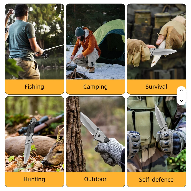 9"  SPRING OPEN ASSISTED TACTICAL FOLDING POCKET KNIFE EDC Blade Tactical Tool - Image 3 of 4