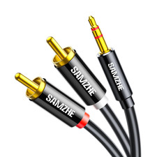 3.5Mm to RCA Cable, 6.6FT RCA Male to Aux Audio Adapter Hifi Sound Headphone Jac