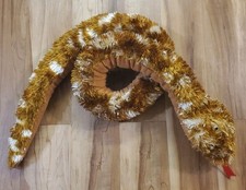 Golden Brown Snake Plush Super Soft Stuffed Animal Red Tongue Fiesta 62" Long