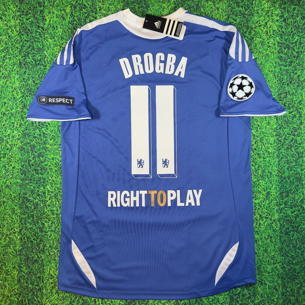 Didier Drogba #11 Chelsea 2011/2012 Home UCL Final Jersey Size
