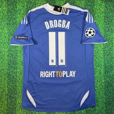 Didier Drogba #11 Chelsea 2011/2012 Home UCL Final Jersey Size