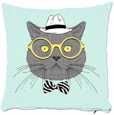 Cat Throw Pillow Cover Home Decor 16x16 - Cozy Kitty Pillow Gift For Cat Lovers