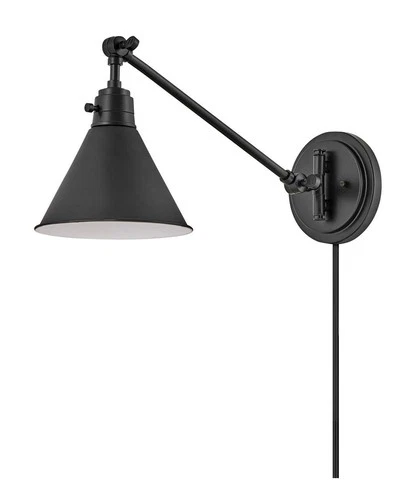 Hinkley Sconce Arti Medium Swing Arm Single Light Sconce 7" Black - Picture 4 of 10
