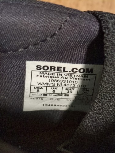 Sorel Women's Athletic Shoes Black White Size 8 US Lace Up - Picture 6 of 6