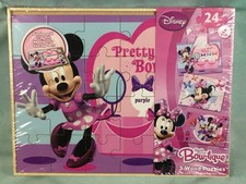 Disney Minnie Mouse 3 pack Wood Puzzles With Storage Box NEW Sealed