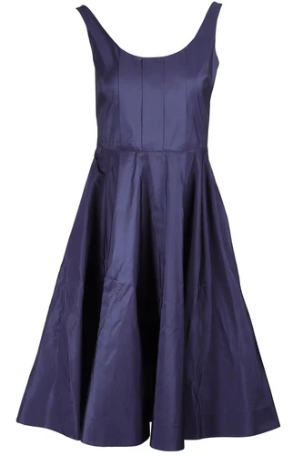 MIU MIU ABITO MIDI IN TAFFETÀ NAVY IT 40 UK 8