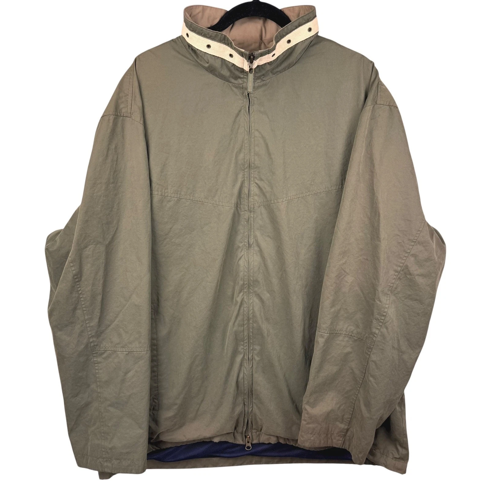 RAINFOREST Jacket XXL Men's Olive Green Full Zip Lightweight Outdoors Gorpcore