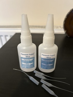 Doppelpack Keramik Sekundenkleber für Porzellan und Keramik Reparatur schnell abbindend 30g
