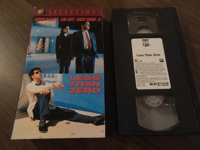 LESS THAN ZERO MCCARTHY GERTZ ROBERT DOWNEY JR VHS 1987 VINTAGE NON-RENTAL CULT
