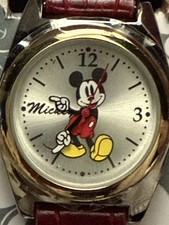 Mickey Mouse Accutime Wristwatch MCK613 Vintage Walt Disney Stainless Steel