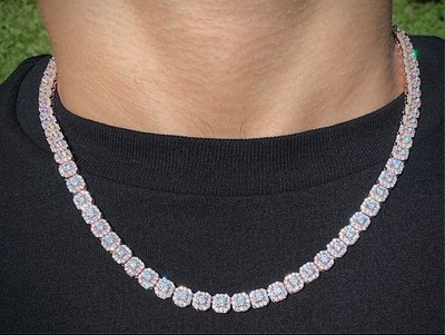 Hip Hop Iced Out 6mm Cubic Zirconia Ice Cube Tennis Chain/925