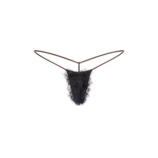 SKIMS Faux Hair Micro String Thong - COCOA BLACK CURLY - Size Medium M