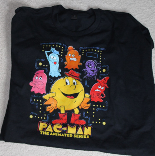 Pac Man Animated Cartoon Retro Video Game Arcade Shirt XL SDCC Exclusive!