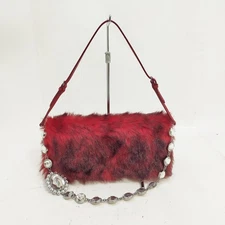 NO TARIFF Miu Miu Shoulder Bag Red Fur 4483315