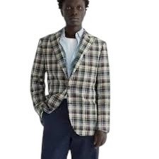 J. Crew NWT Kenmare Relaxed Fit Blazer Scottish Linen Wool Blend 38R Business