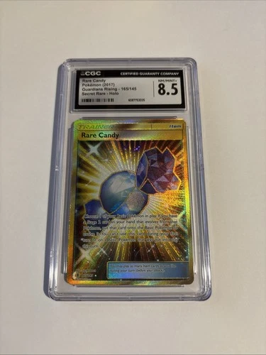 CGC 8.5 NM-MT Rare Candy 165/145 Guardians Rising Gold Secret Rare Holo Pokémon