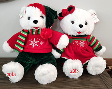 2013 Dan Dee Snowflake Teddy Bear Boy  Girl Set Holiday Christmas Bears w/Tags
