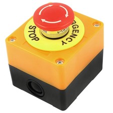 Red Sign Mushroom Emergency Stop Push Button Switches Station 1 NO 1 NC 10A 660V
