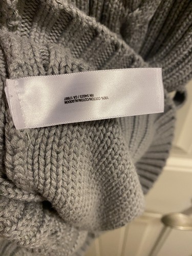 Old Navy XL Pullover Weste grau Knopfleiste Grobstrick Zopfmuster Kapuze Junior - Bild 5 von 7