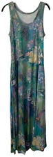 Soft Surroundings Women’s Sz S Knit Maxi Tank Dress Watercolor Print Diagonal