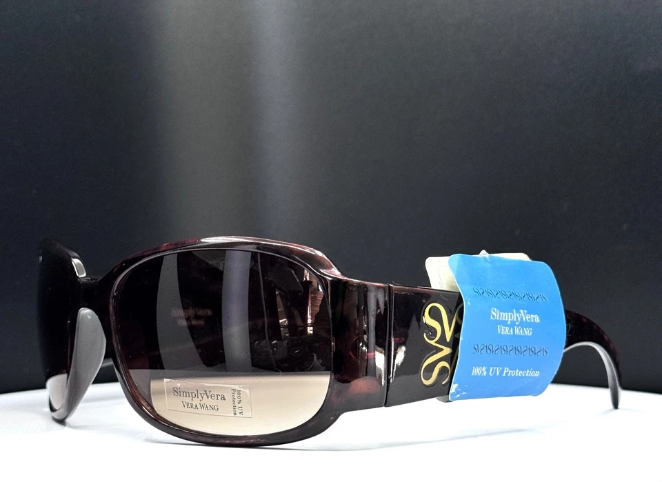 Gafas de sol VERA WANG marrón tortuga para mujer clásicas envolventes borde completo SOLO MARCOS Foto 3 de 4