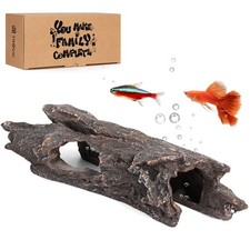 Fish Tank Decorations - Aquarium Cave Decor, Resin Hollow Tree Trunk Reptile ...