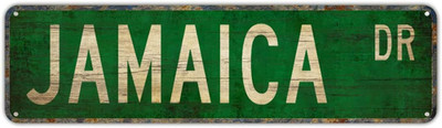 Metal Tin Sign JAMAICA DR Funny Vintage Sign Retro Metal Signs for Bedroom Kitch
