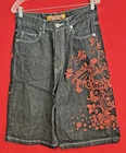 Vintage Y2K Royal Baggy Skater Grunge Jean Shorts Men's Size 32 Black Red Design