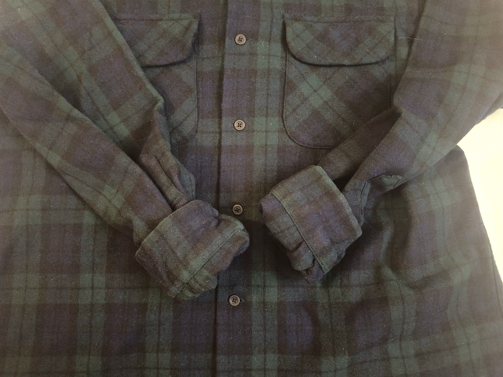 Pendleton Virgin Wool Plaid Shirt Loop Collar Siz… - image 9