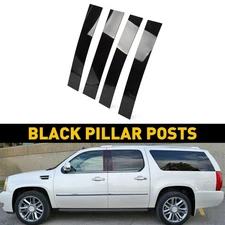 Gloss Black Pillar Posts for Cadillac Escalade 07-14 Door Trim Piano Cover Kit