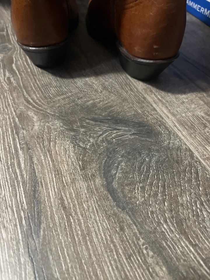 Botas masculinas vintage ACME couro marrom cowboy faroeste 9M - Imagem 4 de 4