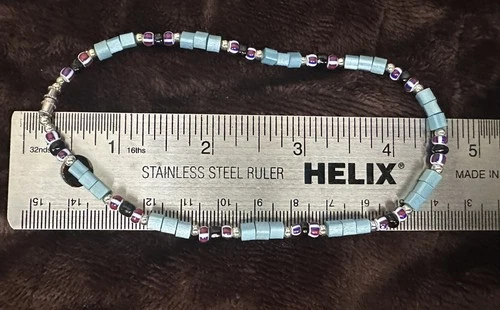 Colorful Glass Beaded Choker With Barrel Clasp Dainty Women Necklace Gifts 10” - product listing photo