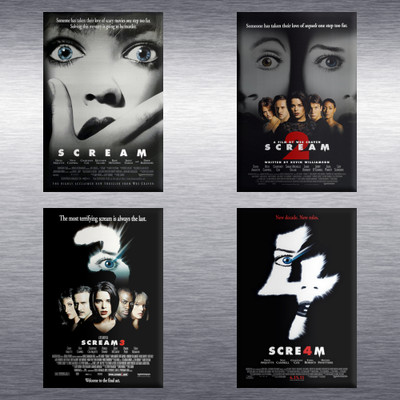 Scream 1, 2, 3, 4, 5, 6, 7 Movie Poster High Quality Magnet / Set