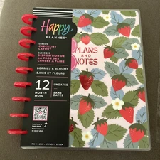 NEW Happy Planner 12-Month Undated Classic Disc Bound Planner Berries & Blooms