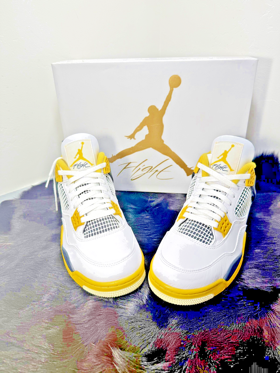 Nike Air Jordan 4 Retro Vivid Sulfur Yellow OG AQ9129-101 Mens