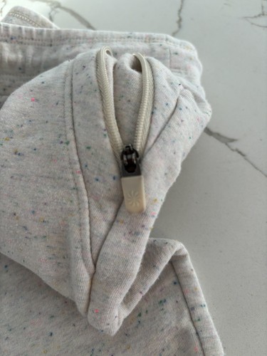 Athleta Girls Youth Sweat Pants Joggers Size Small 7 Off White With Speckles - Picture 5 of 7