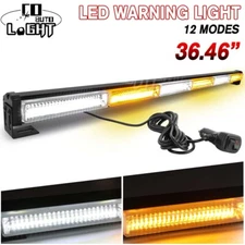 LED Emergency COB Warning Light Bar Strobe Amber+White TOW Truck UTV 4X4 4WD UTV