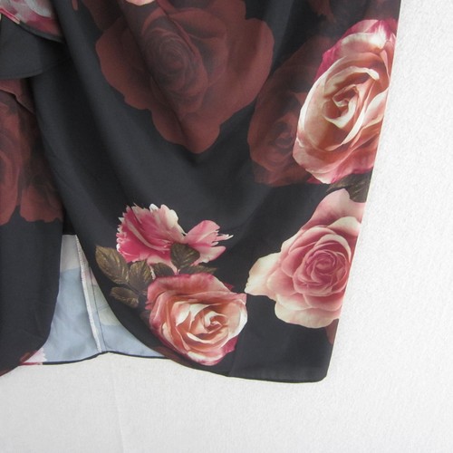 City Chic Dress Womens Plus Medium 18 Black Orange Floral Fit Flared Event Party - Picture 5 of 19