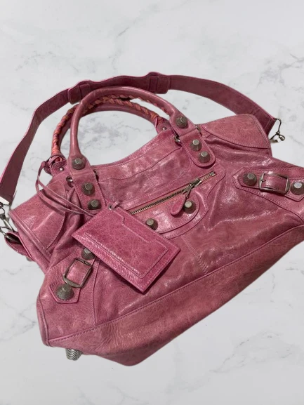 Balenciaga The City Bag Shoulderbag Crossbodybag Pink Mirror W 42cm [Used] | eBay