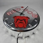 VTG Red Dog Beer Light Up Clock Sign 1995 Bar Coors Miller Advertising Bulldog
