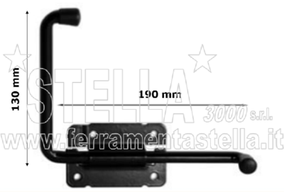 Fermapersiana API Modello FP24 Con Gancio Lungo - Reversibile Per Ante Sinistra O Destra, Colore Nero - Foto 9