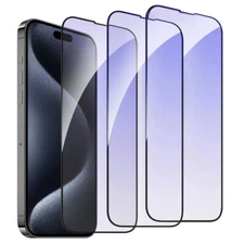 3PCS For iPhone 17 16e 15 14 13 Anti-Blue Light Tempered Glass Screen Protector