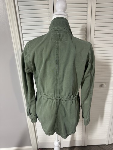 Merona Jacket Size Medium Green Military, Canvas Windbreaker, Pockets Women’s - Picture 6 of 11