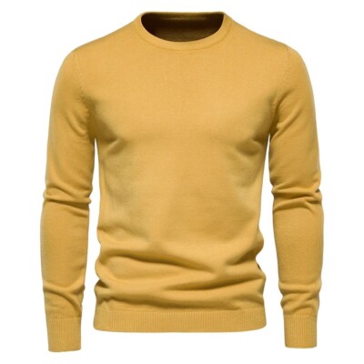 Herren Slim Fit Strickpullover | Warmer Winter O-Neck Pullover | Langarm Casua